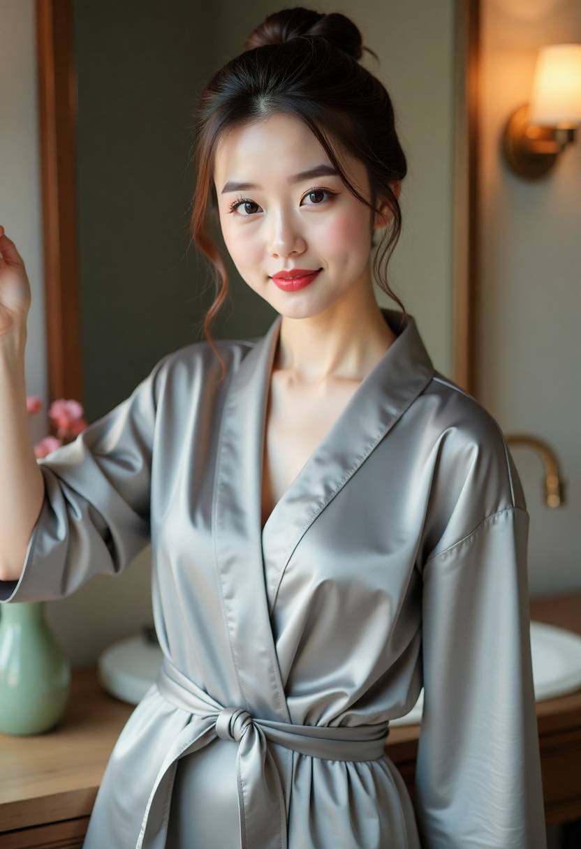 温明棠在窗边修补带有线索的旧披风