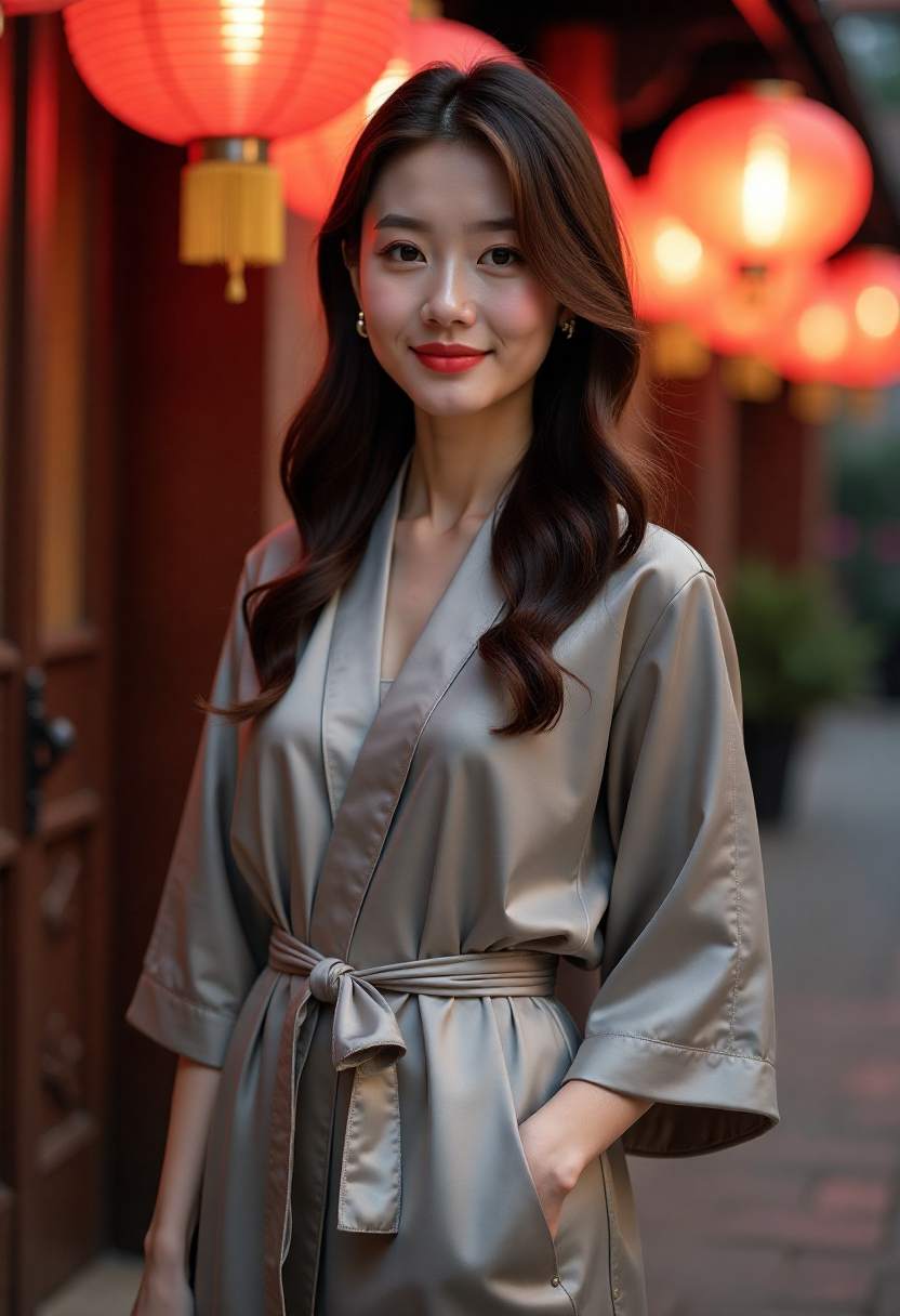 暮色中的绣坊重新点亮门前灯笼